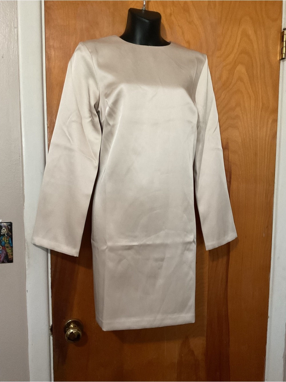 H&M Cream Long-Sleeve Shift Coat